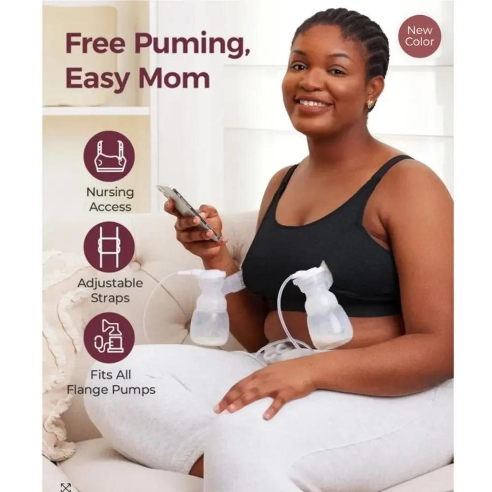 Momcozy The Original Basic Pumping Nursing Bra Black XL
